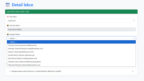 Detail lekce